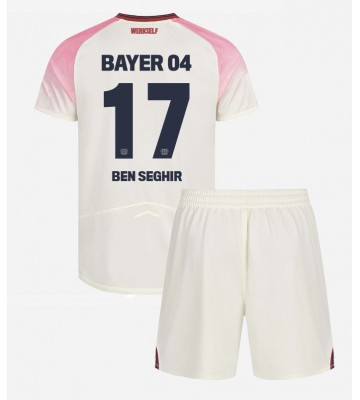Bayer Leverkusen Eliesse Ben Seghir #17 Segunda Equipación Niños 2025-26 Manga Corta (+ Pantalones cortos)